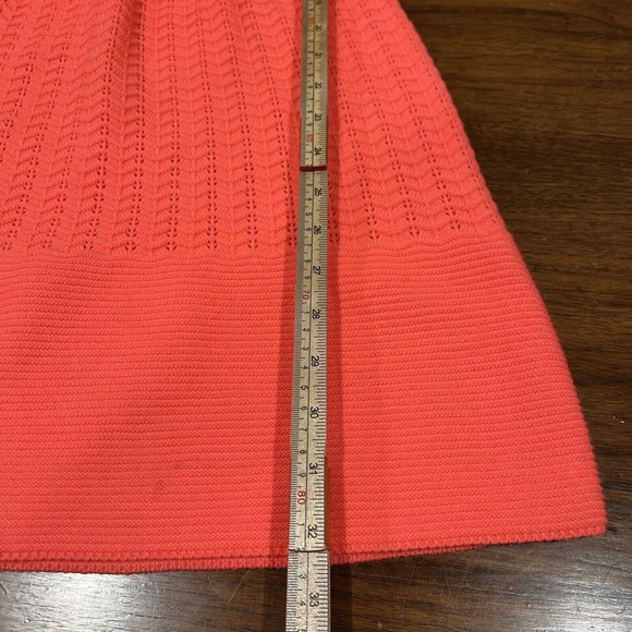 Miami Dress Women Small Short Sleeve Sweater Dress Bright Coral Pink Knee Length - Picture 6 of 14